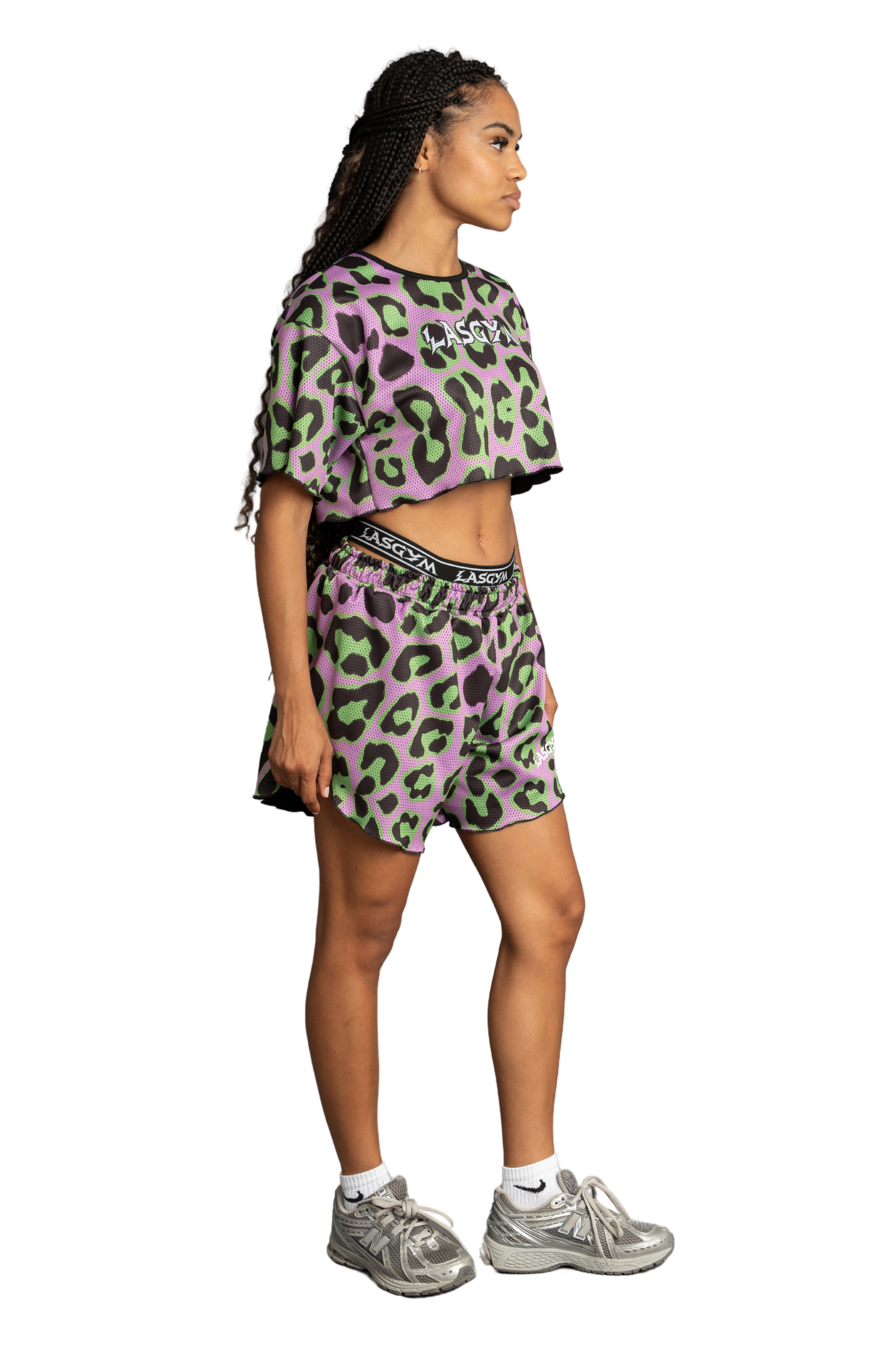 CROP T-SHIRTS KENDALL LEOPURPLE