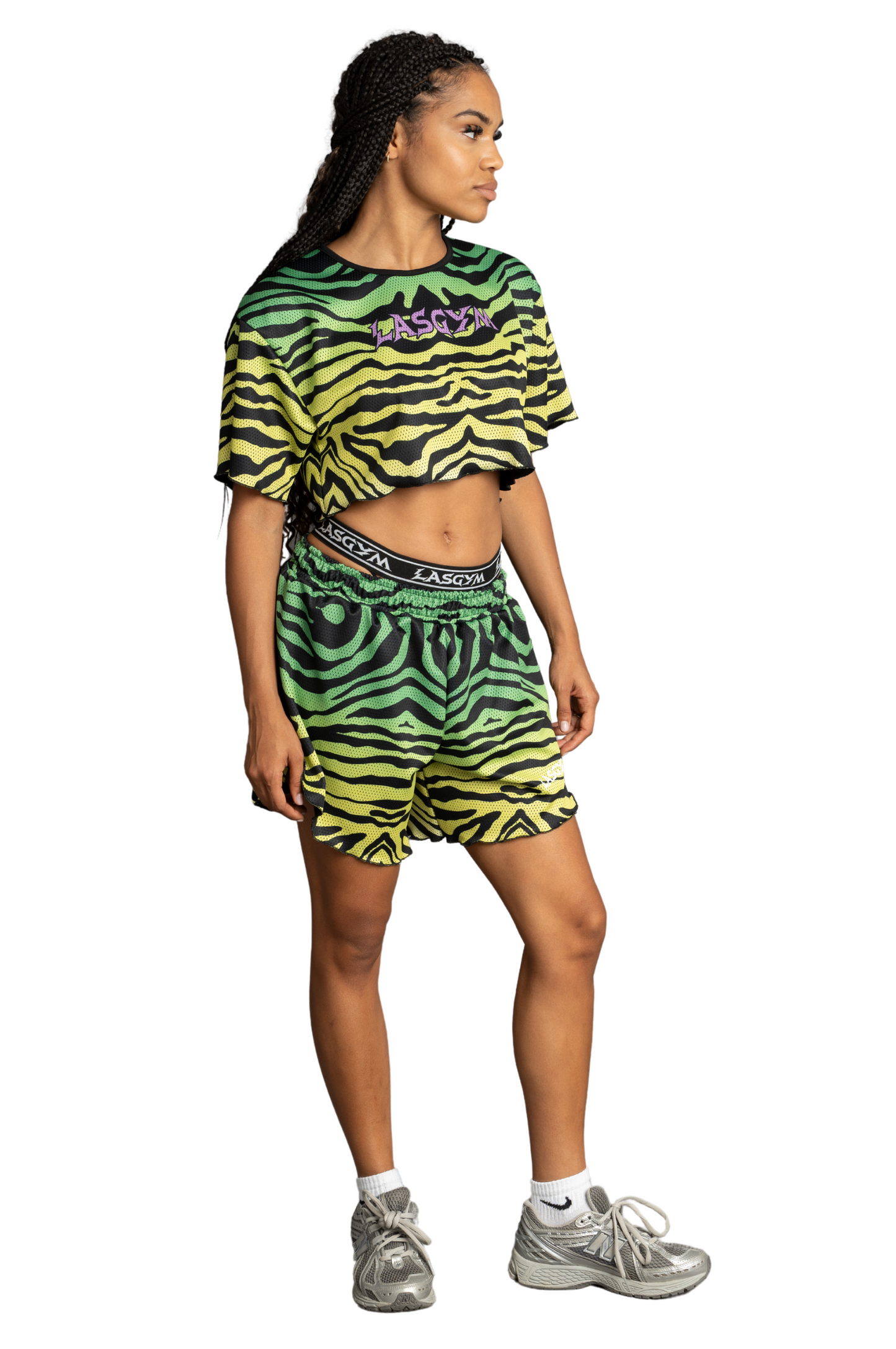 CROP T-SHIRTS KENDALL GREEN ZEBRA