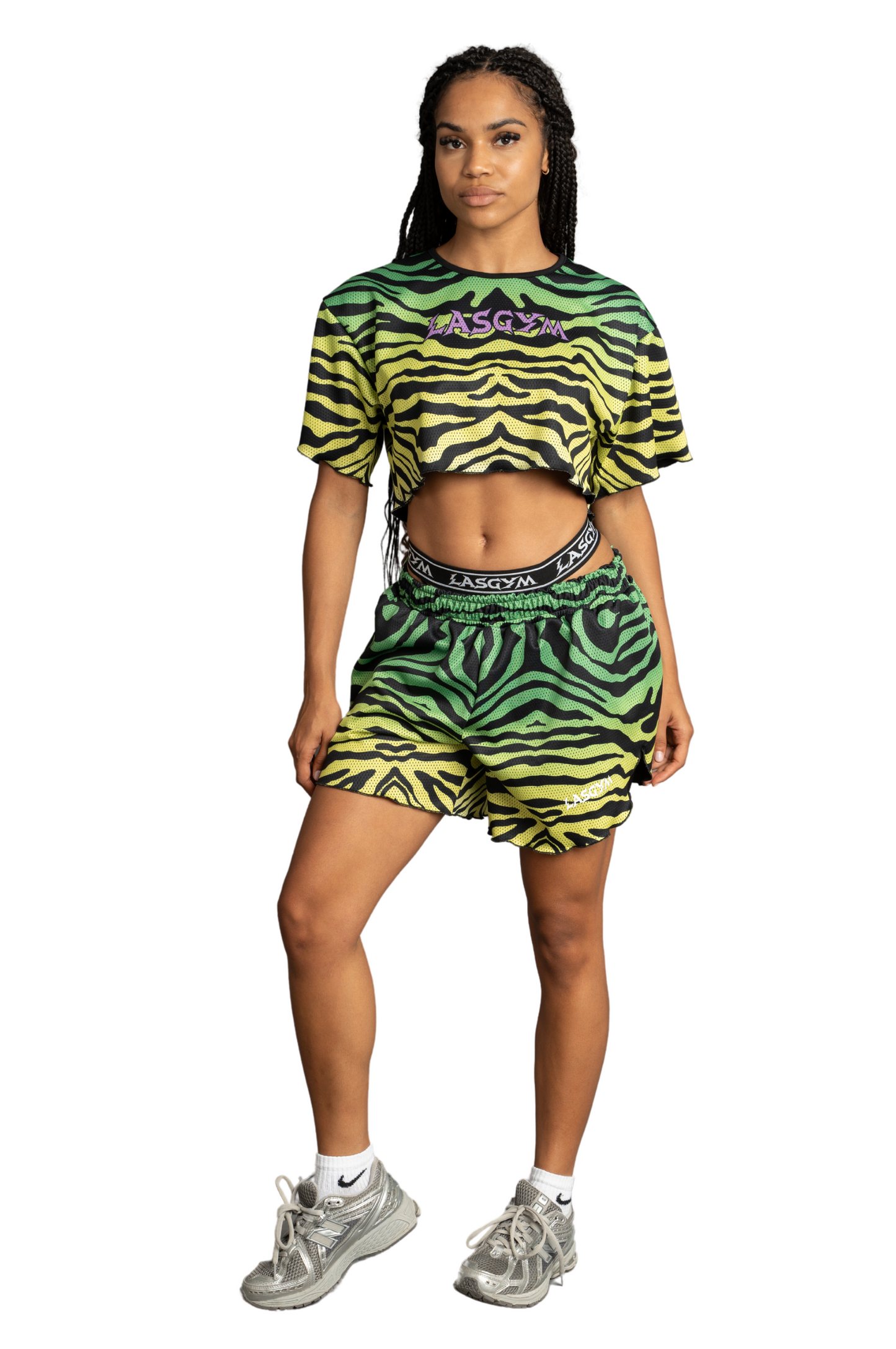 CROP T-SHIRTS KENDALL GREEN ZEBRA