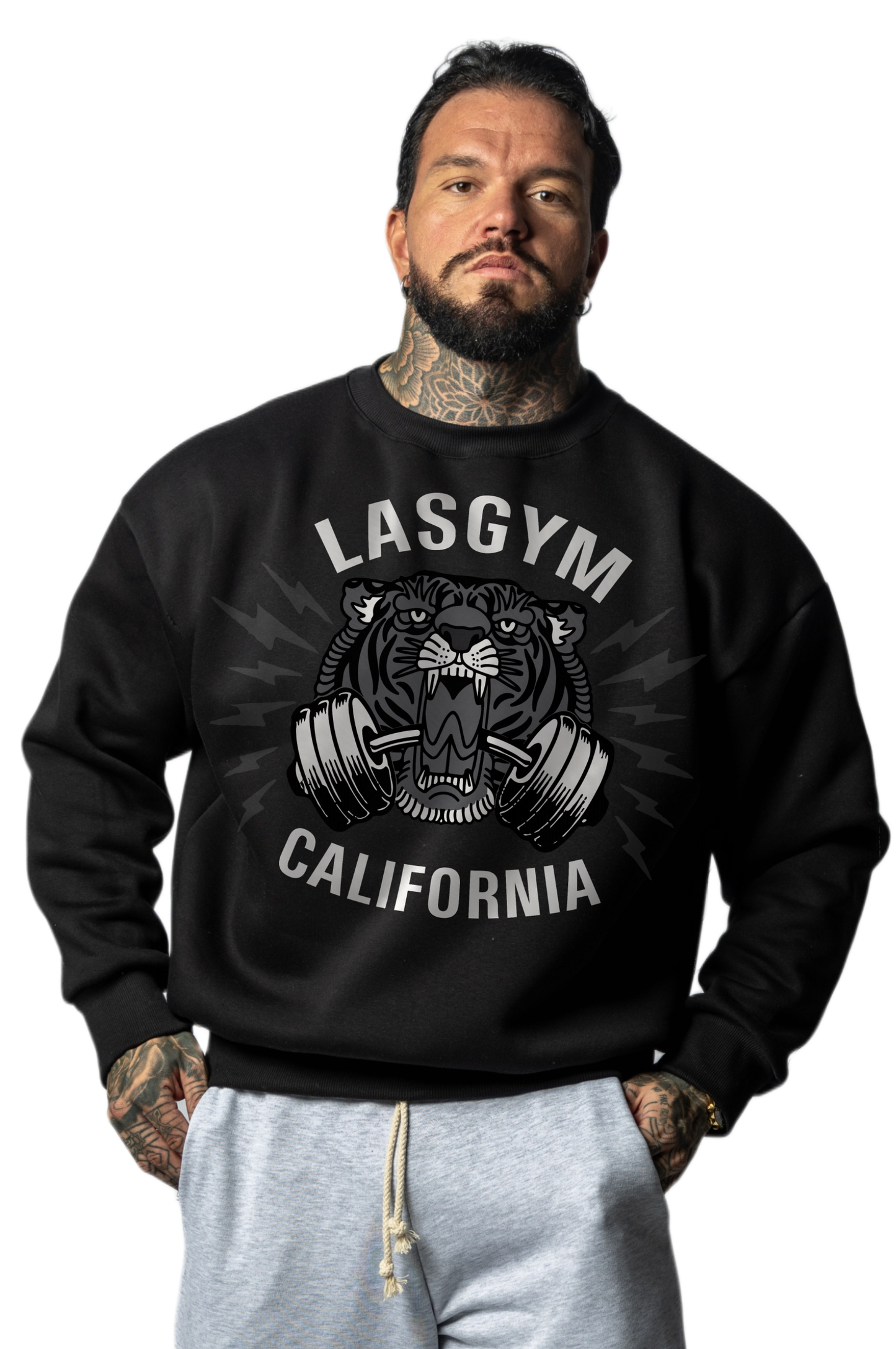 Felpa Girocollo INVERNALE Tiger Gray