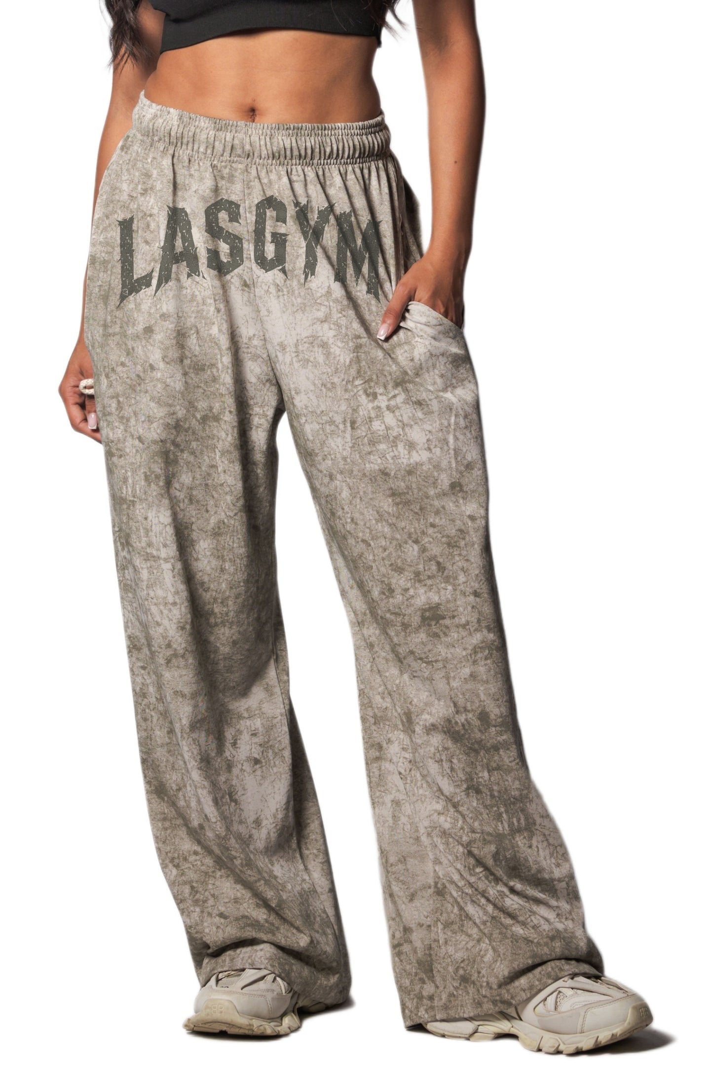 Pantalone Baggy Delavè Logo Front