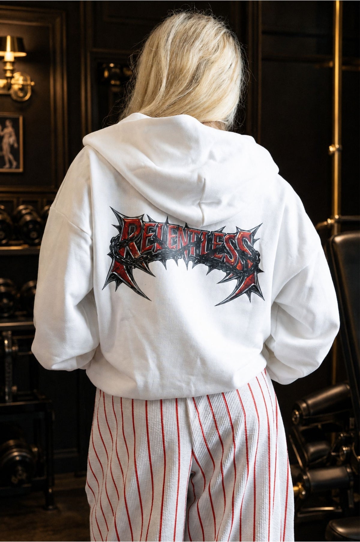 Felpa Cappuccio Zip W Relentless Red Chain