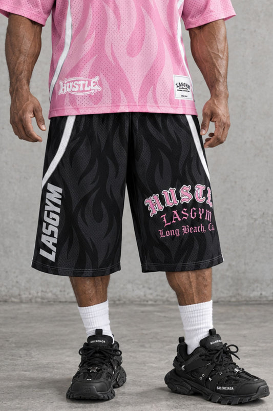 Long Shorts 3/4 Over Premium dry-fit Hustle Ghotic Black