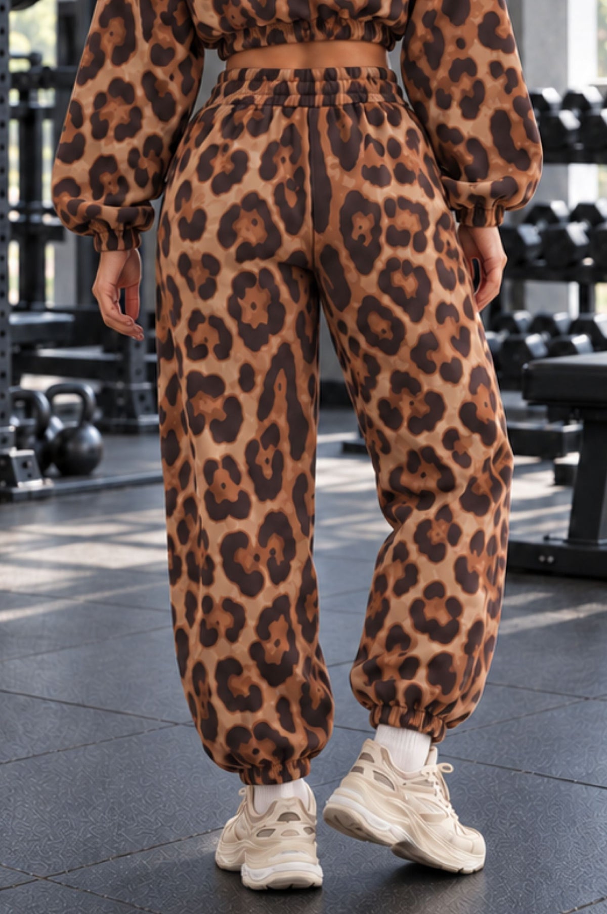 Pantalone Over Felpa Retro Leopard