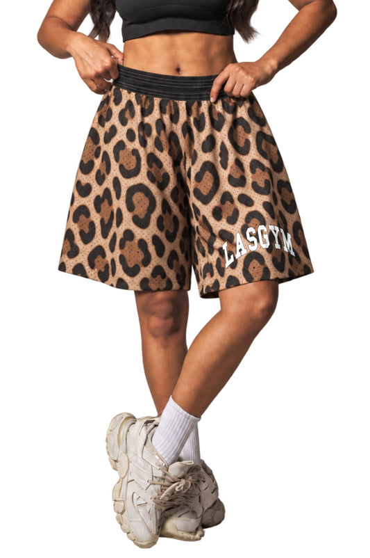 Long Shorts Leopard College Mesh
