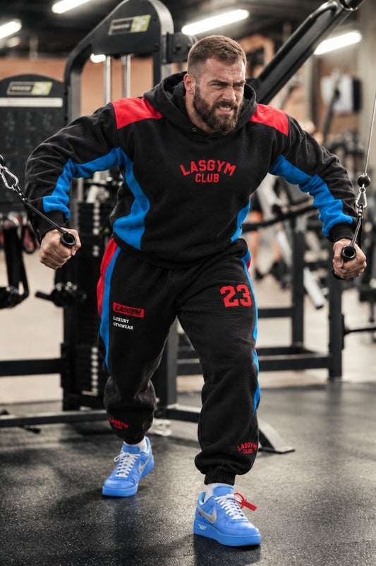 Felpa Over Cappuccio Man Retro Luxury Gymwear Blk