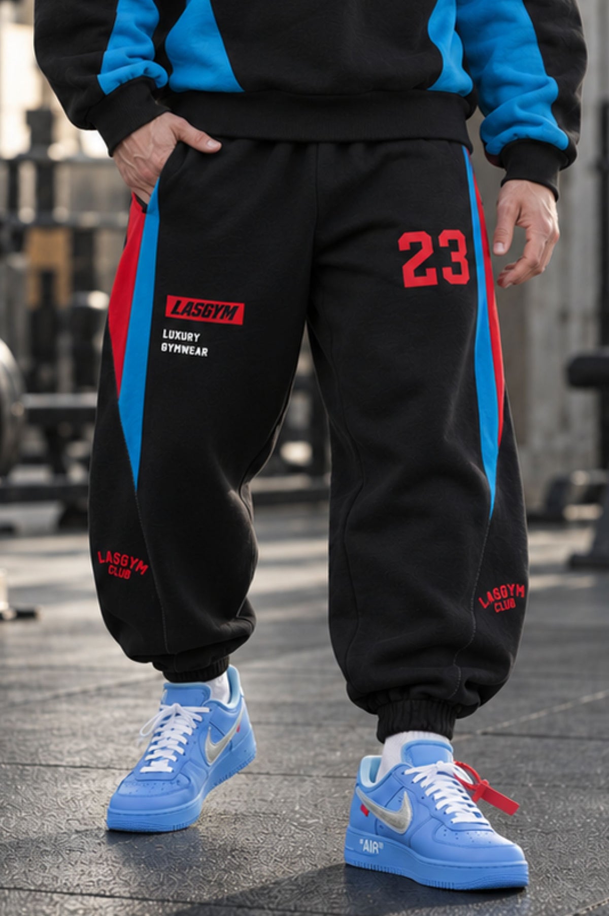 Pantalone Over Felpa Man Retro Luxury Gymwear Blk