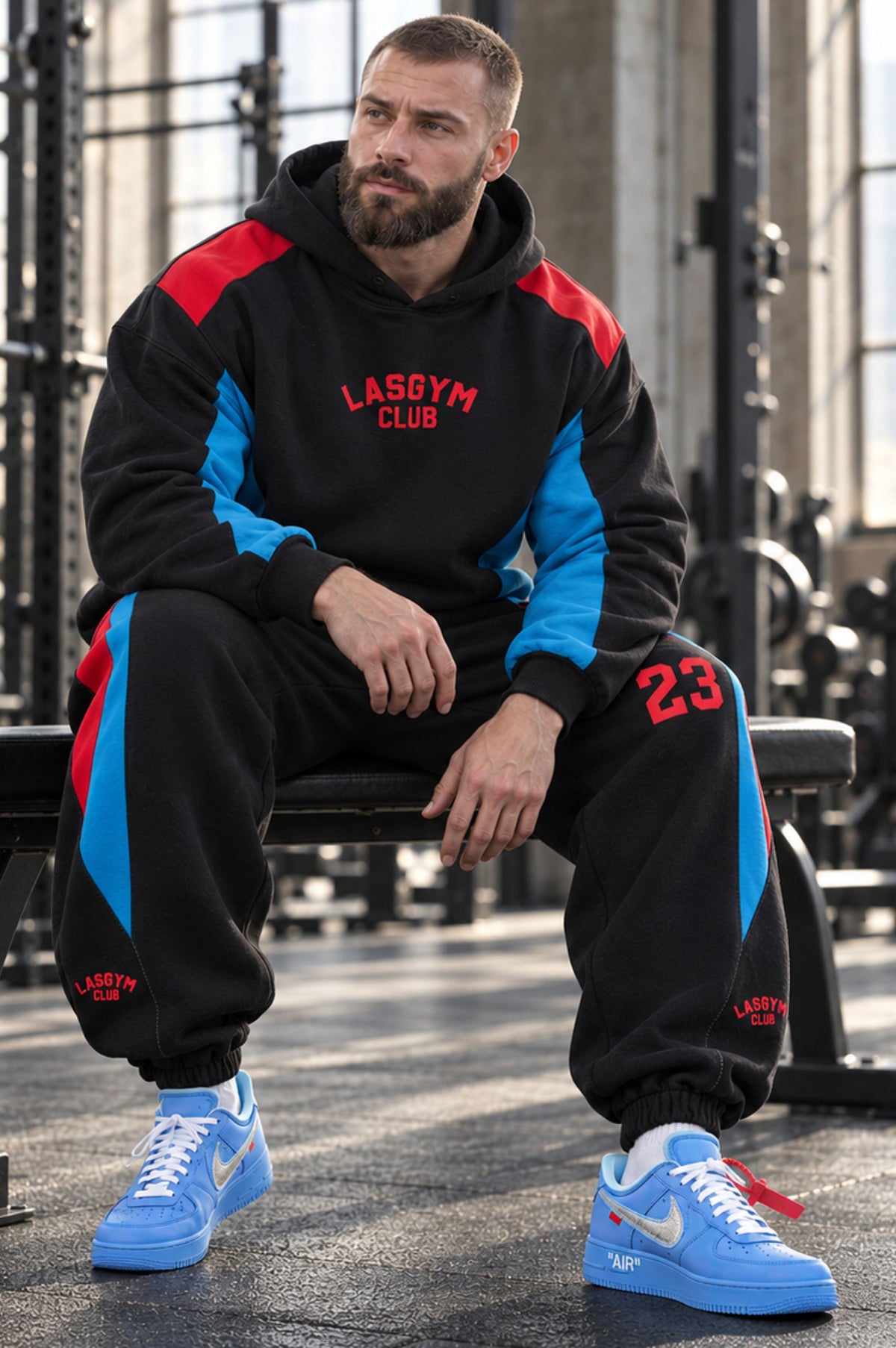 Pantalone Over Felpa Man Retro Luxury Gymwear Blk