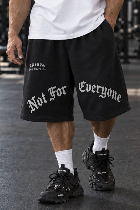 Long Shorts 3/4 Over Premium Hustle Not for Everyone Black
