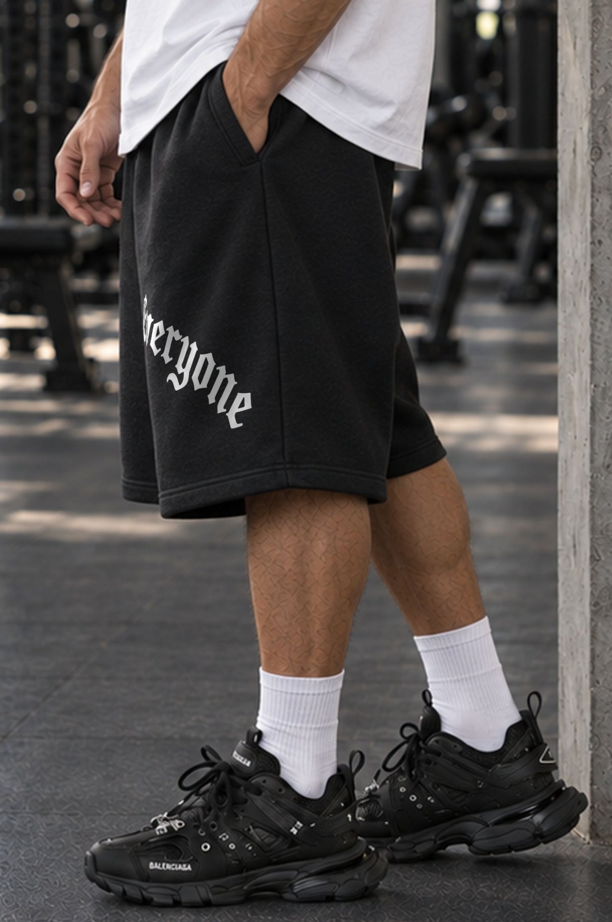 Long Shorts 3/4 Over Premium Hustle Not for Everyone Black