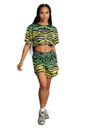 T-SHIRTS CROP KENDALL ZEBRA VERDE