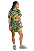 T-SHIRTS CROP KENDALL ZEBRA VERDE