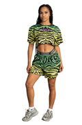 CROP T-SHIRTS KENDALL GREEN ZEBRA 