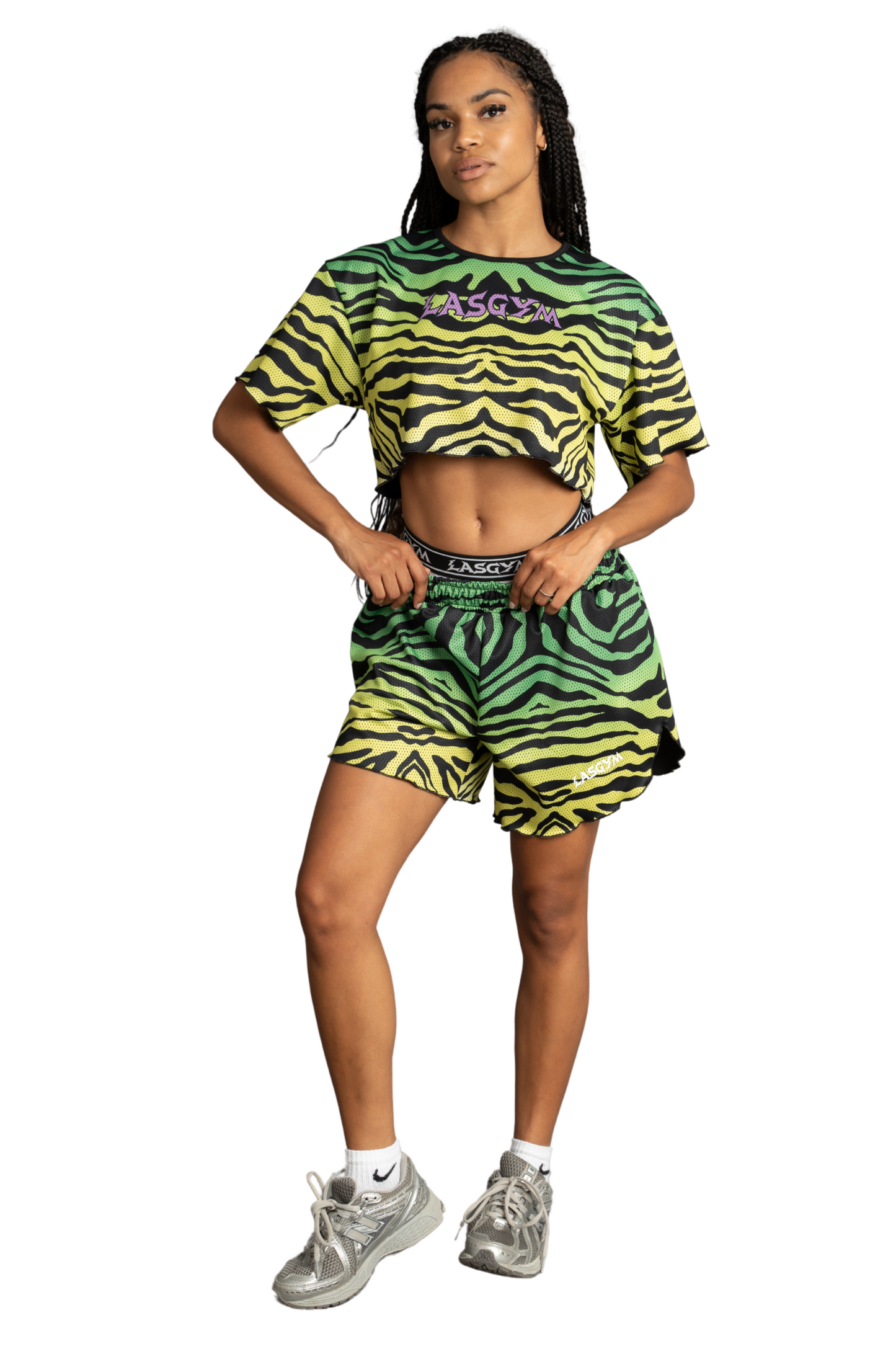 QUINN ZEBRA GREEN SHORTS 