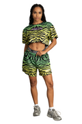 T-SHIRTS CROP KENDALL ZEBRA VERDE