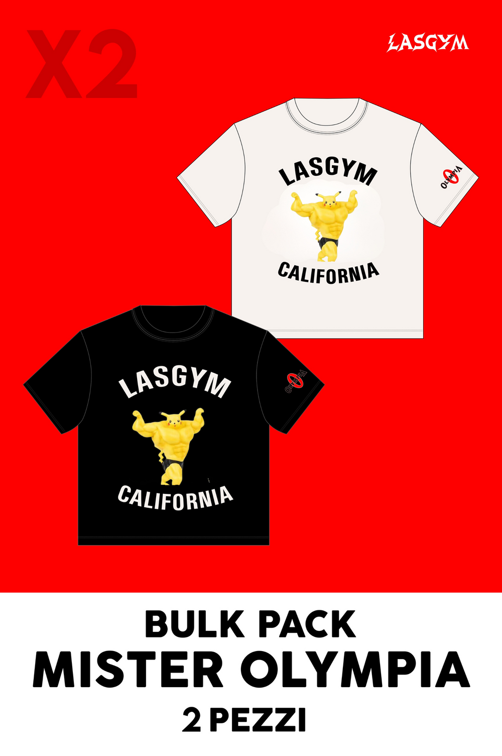 Bulk Pack 2 CAMISETA OVERSIZE MR OLYMPIA BUFF FIGURE EDITION UNISEX