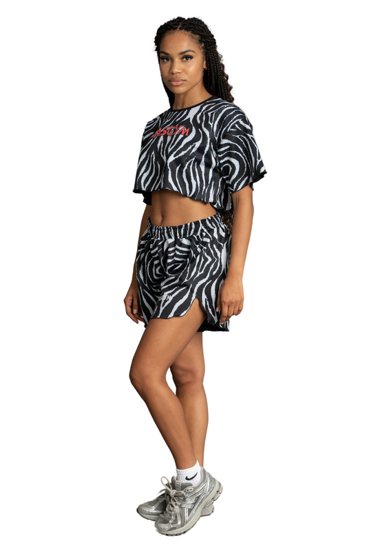 KENDALL ZEBRA CROP T-SHIRTS 