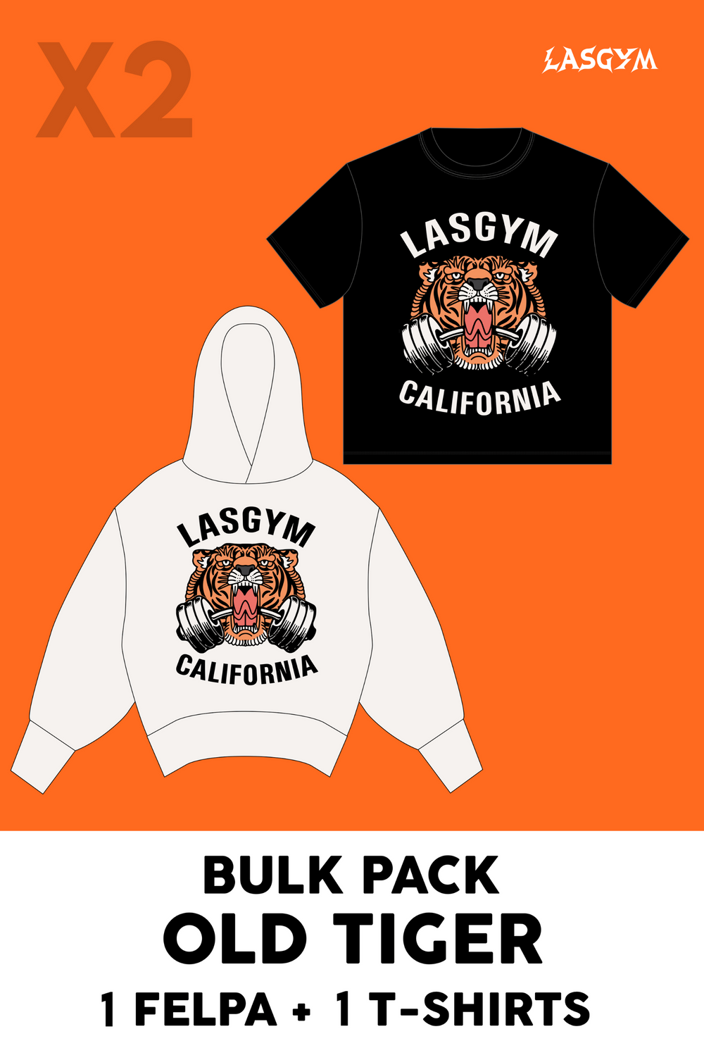 Bulk Pack 1 CAMISETA OVERSIZE + 1 SUDADERA TIGRE VIEJO