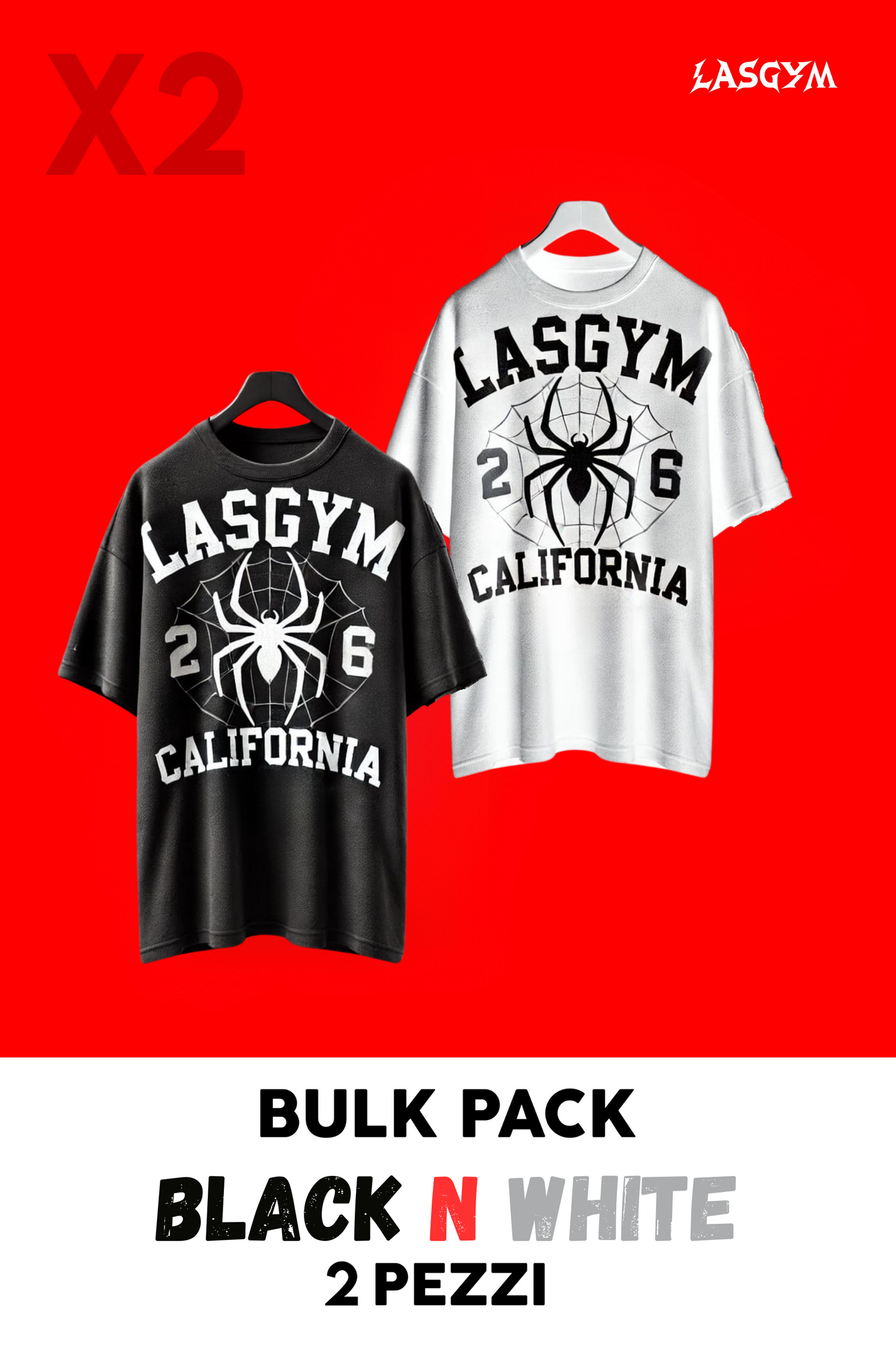 Bulk Pack 2 T-SHIRT OVERSIZE BLACK N WHITE EDITION UNISEX