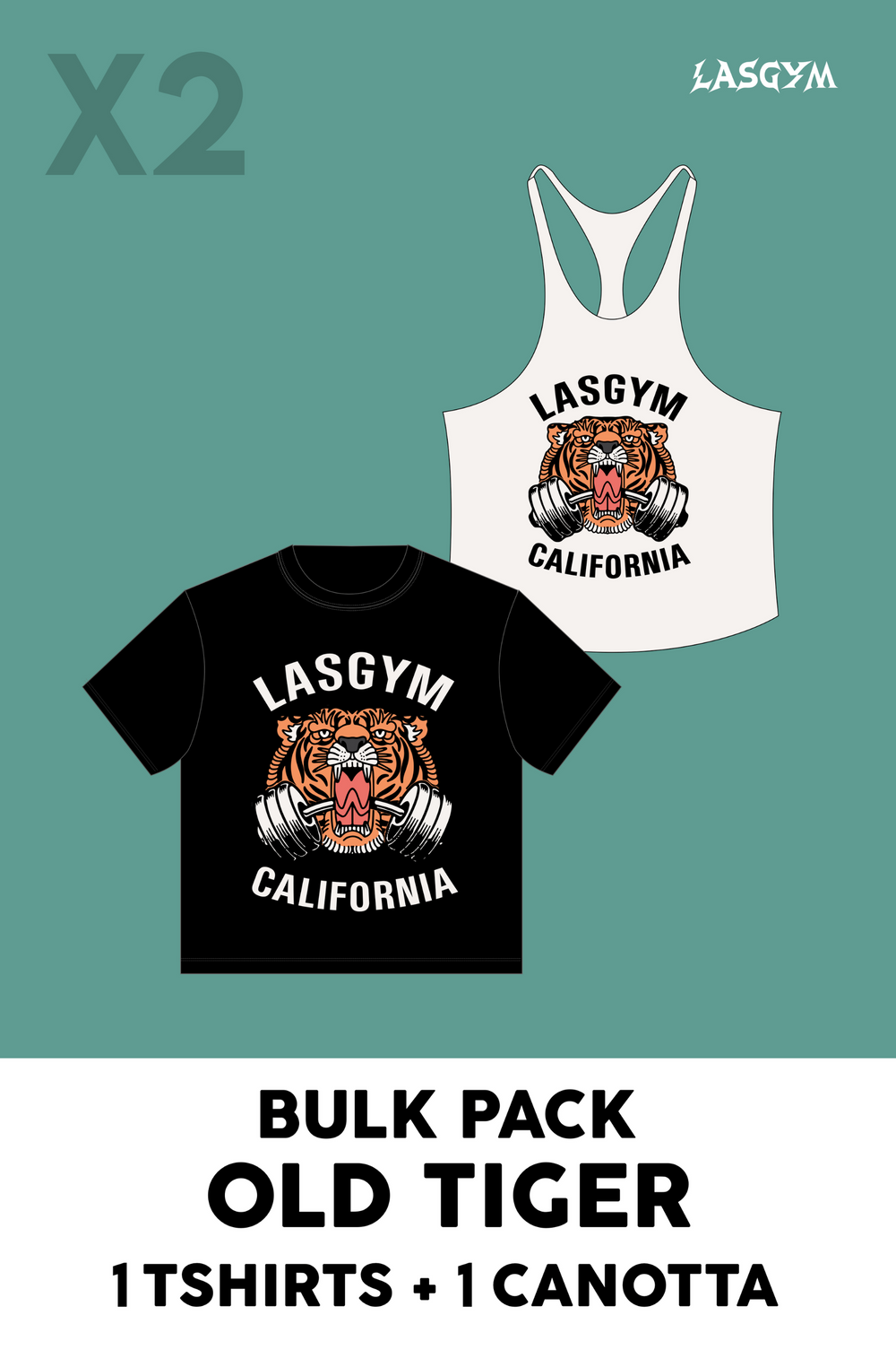 Bulk Pack 1 T-SHIRT OVERSIZE + 1 CANOTTA OLD TIGER