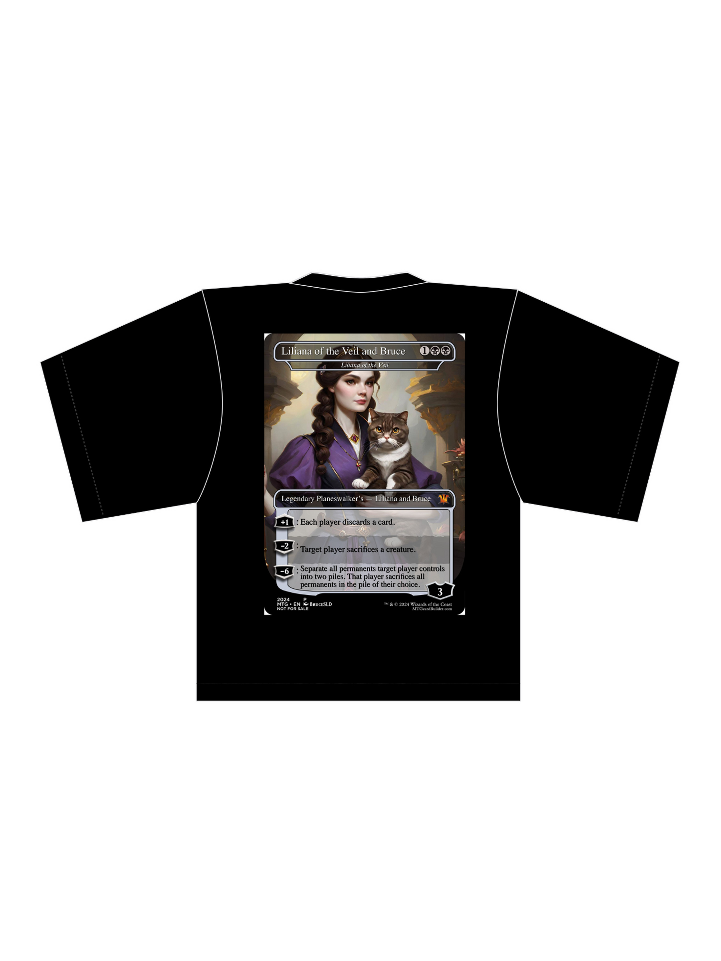 Camiseta UNISEX extragrande CUSTOM X MTG "LILIANA DEL VELO Y BRUCE"