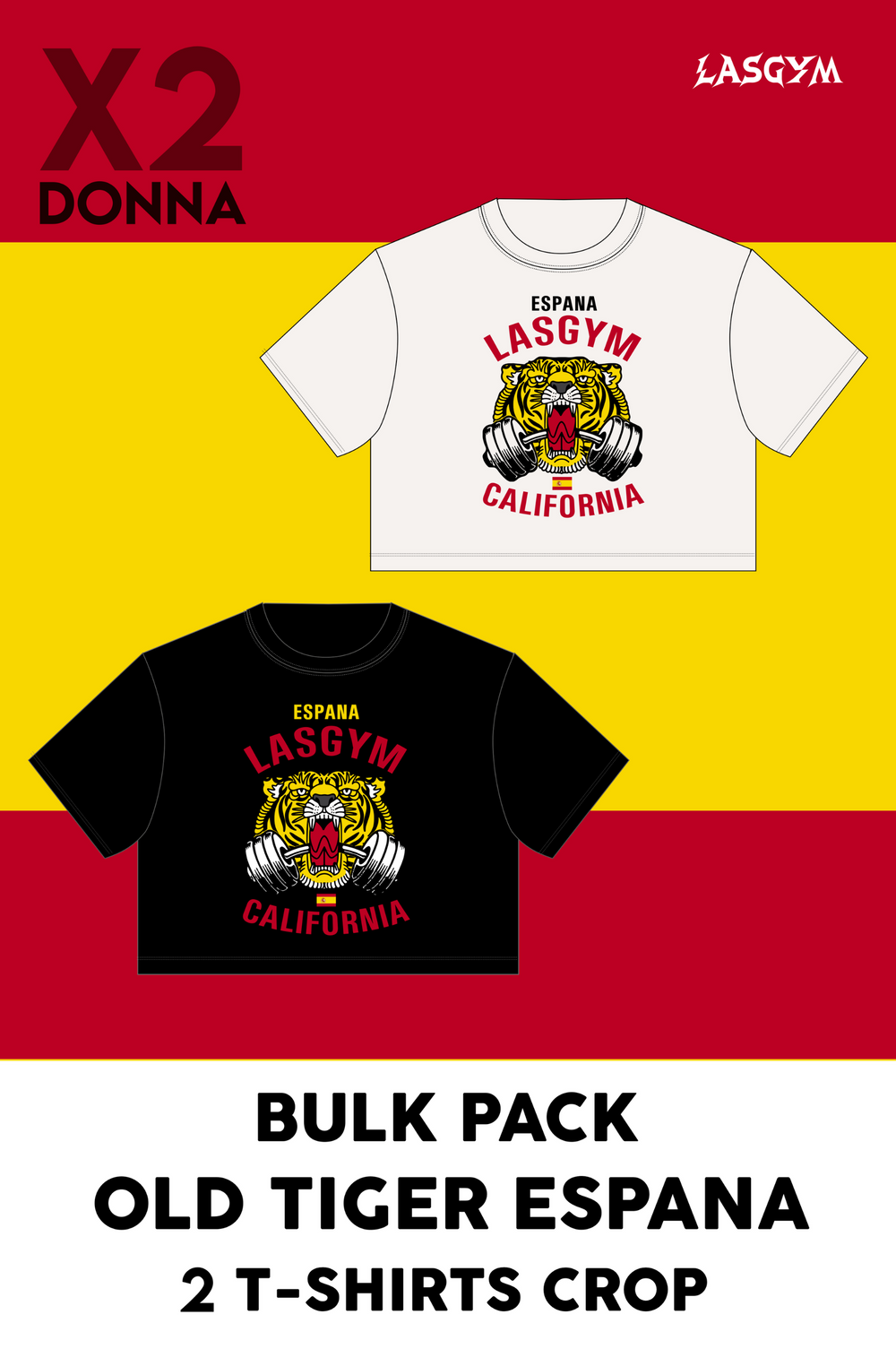 Bulk Pack 2 CAMISETA CORTA MUJER OLD TIGER NACIONES ESPANA