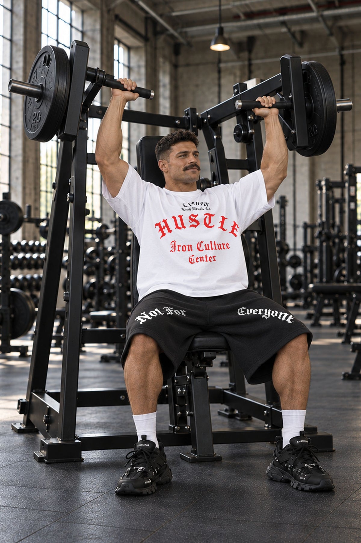 Long Shorts 3/4 Over Premium Hustle Not for Everyone Black