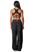 Baggy Washed-Effect Basic Pants