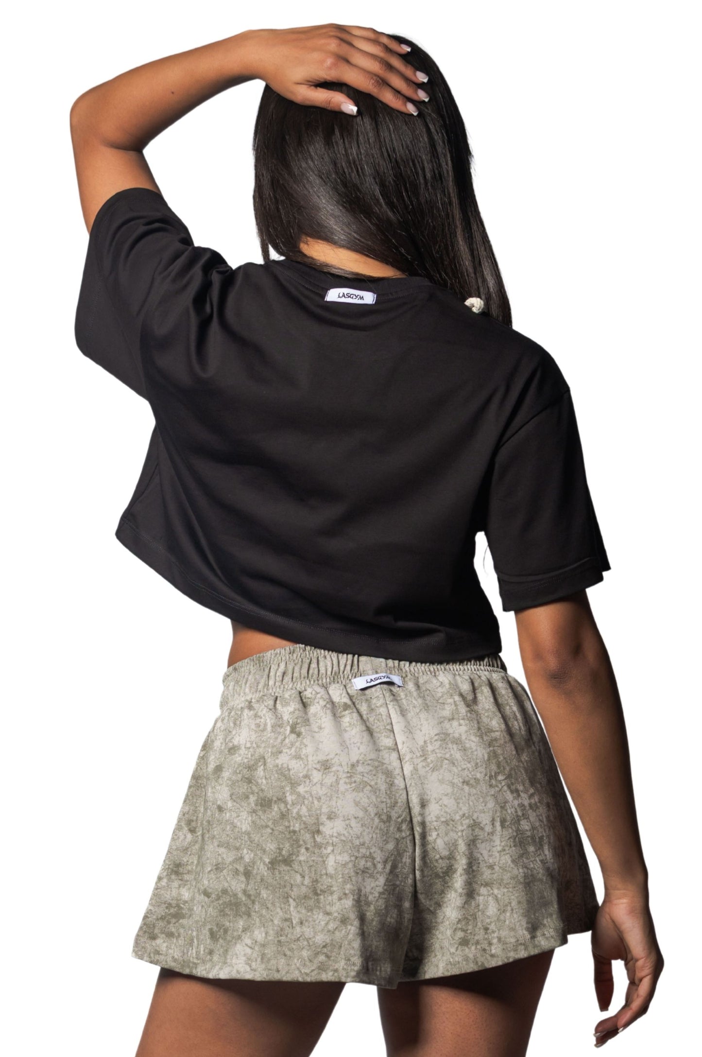 T-shirt Crop Tiger Crystal Nera