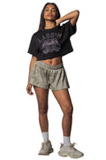 T-shirt Crop Tiger Crystal Nera