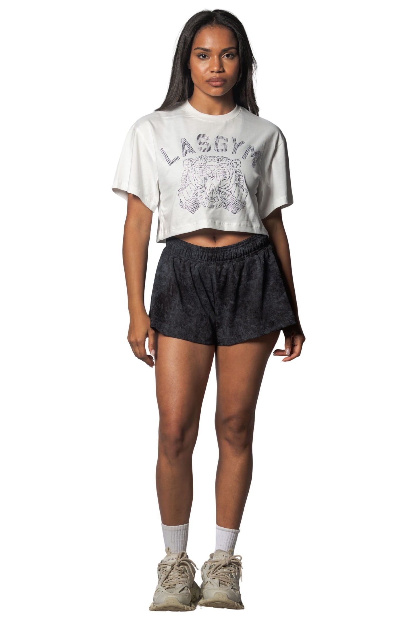 T-shirt Crop Tiger Crystal Bianca