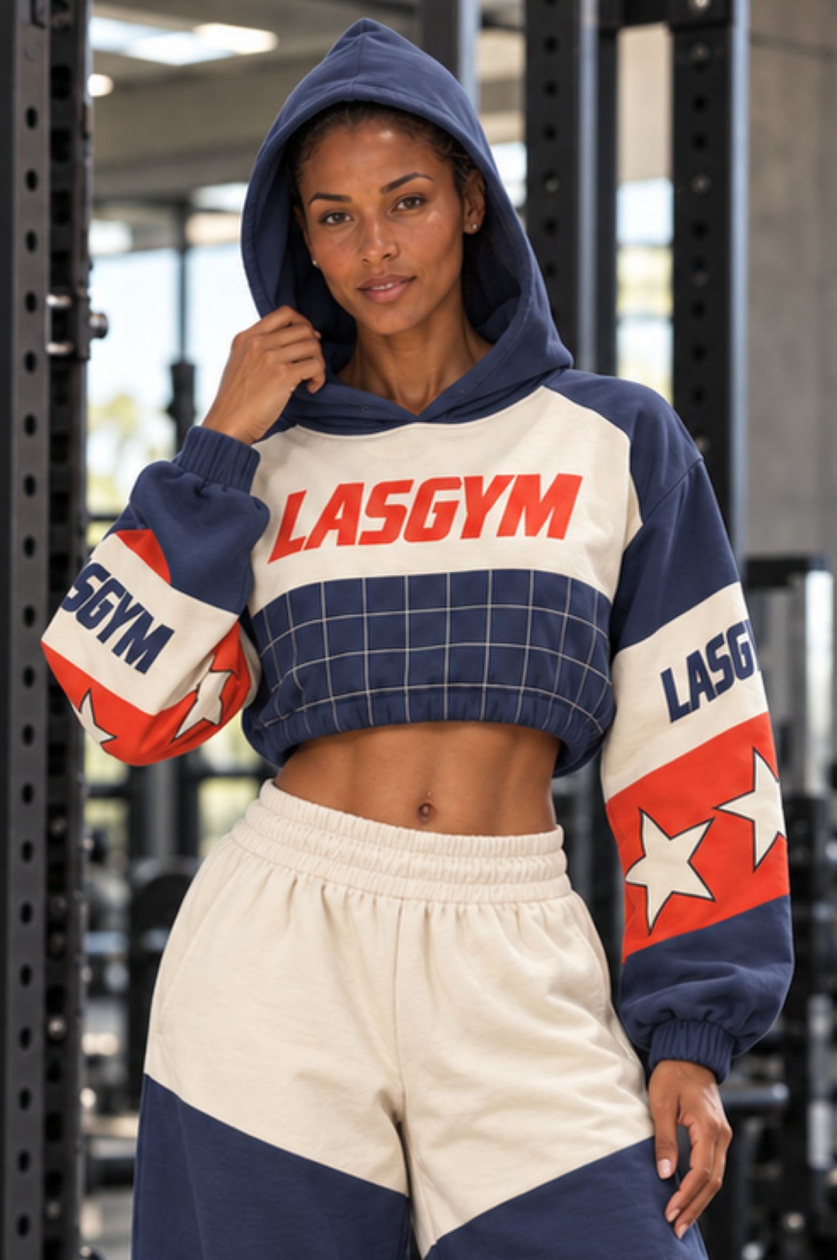Relentless Metallic Oversized Cropped Hoodie