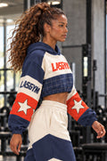 Relentless Metallic Oversized Cropped Hoodie