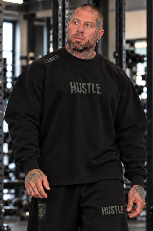 Long Sleeve Over Premium Hustle Tape BLk