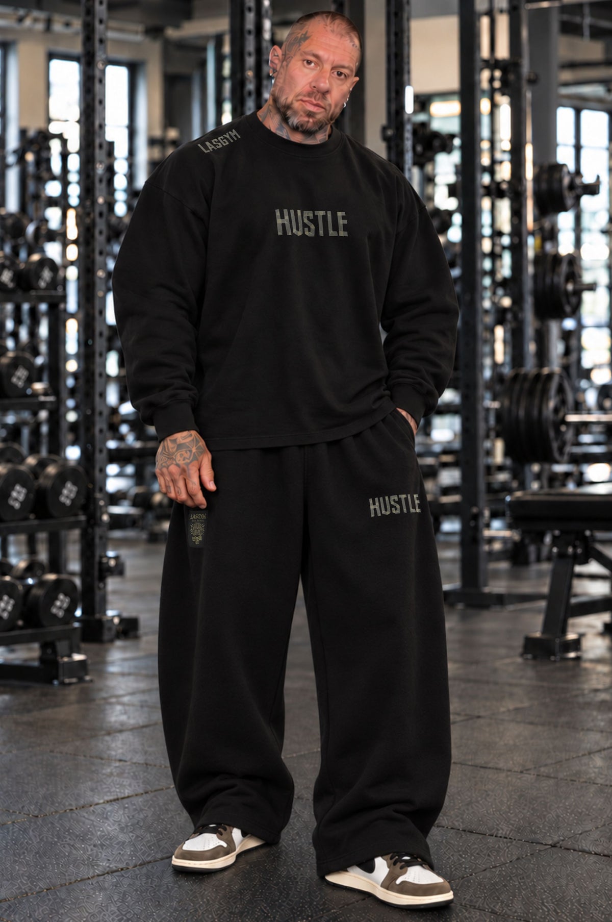 Long Sleeve Over Premium Hustle Tape BLk