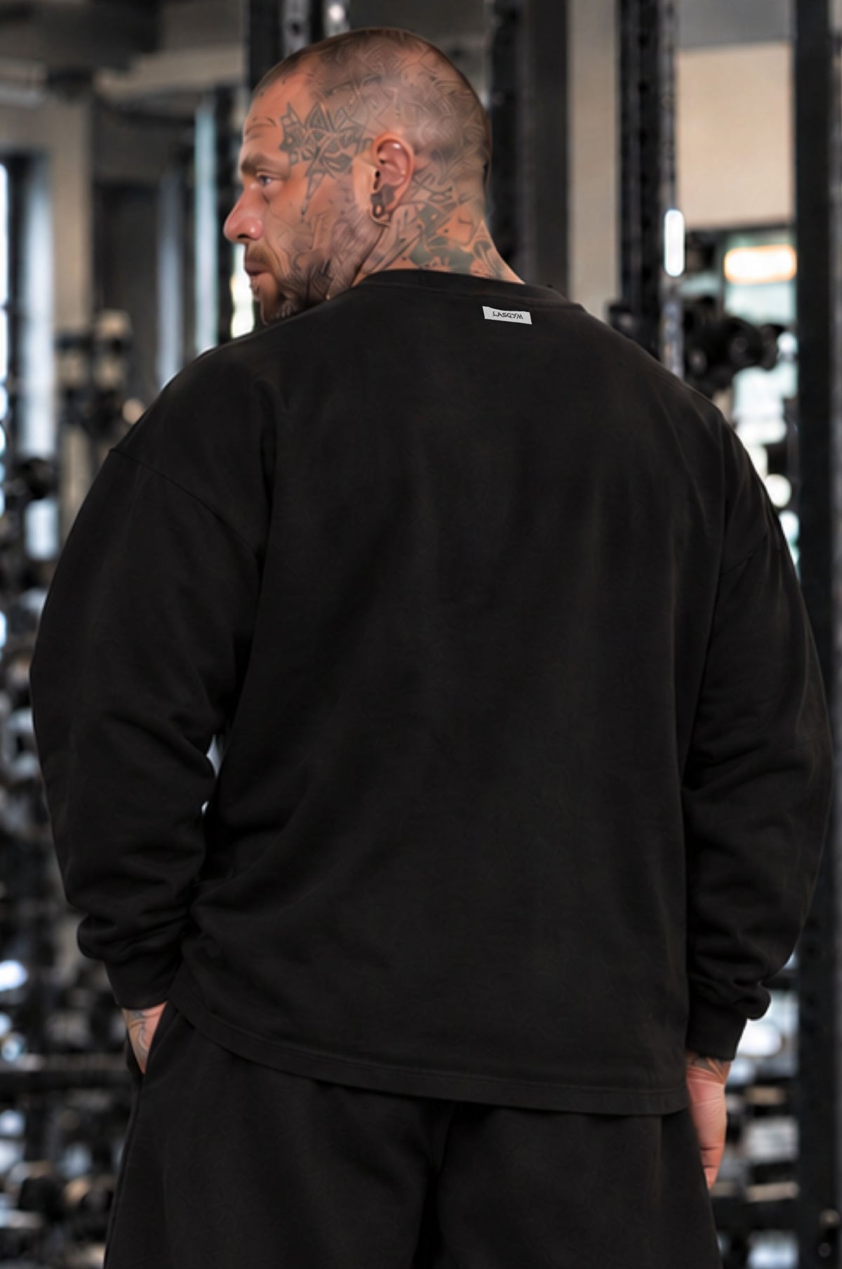 Long Sleeve Over Premium Hustle Tape BLk