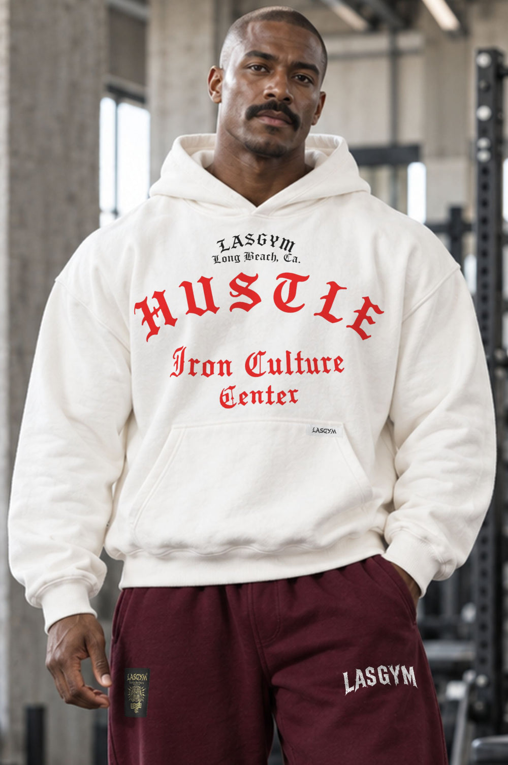 Felpa Over Premium Hustle Ghotic White