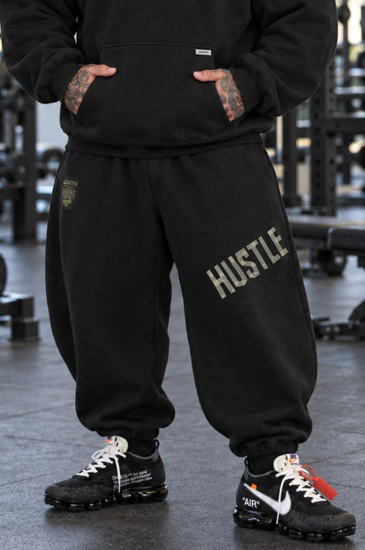 Pantalone Over Man Premium Hustle Oblique Tape Blk