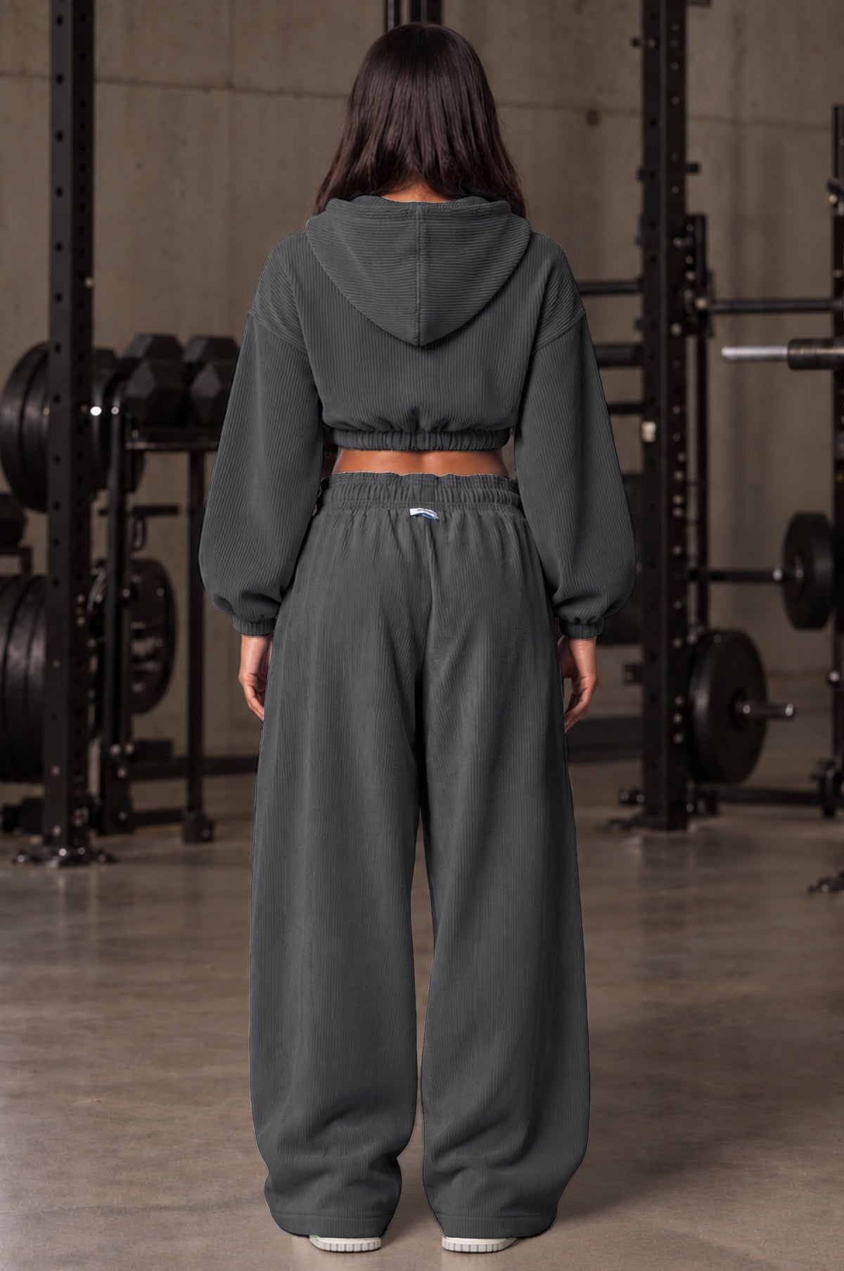 Relentless Metallic Oversized Cropped Hoodie