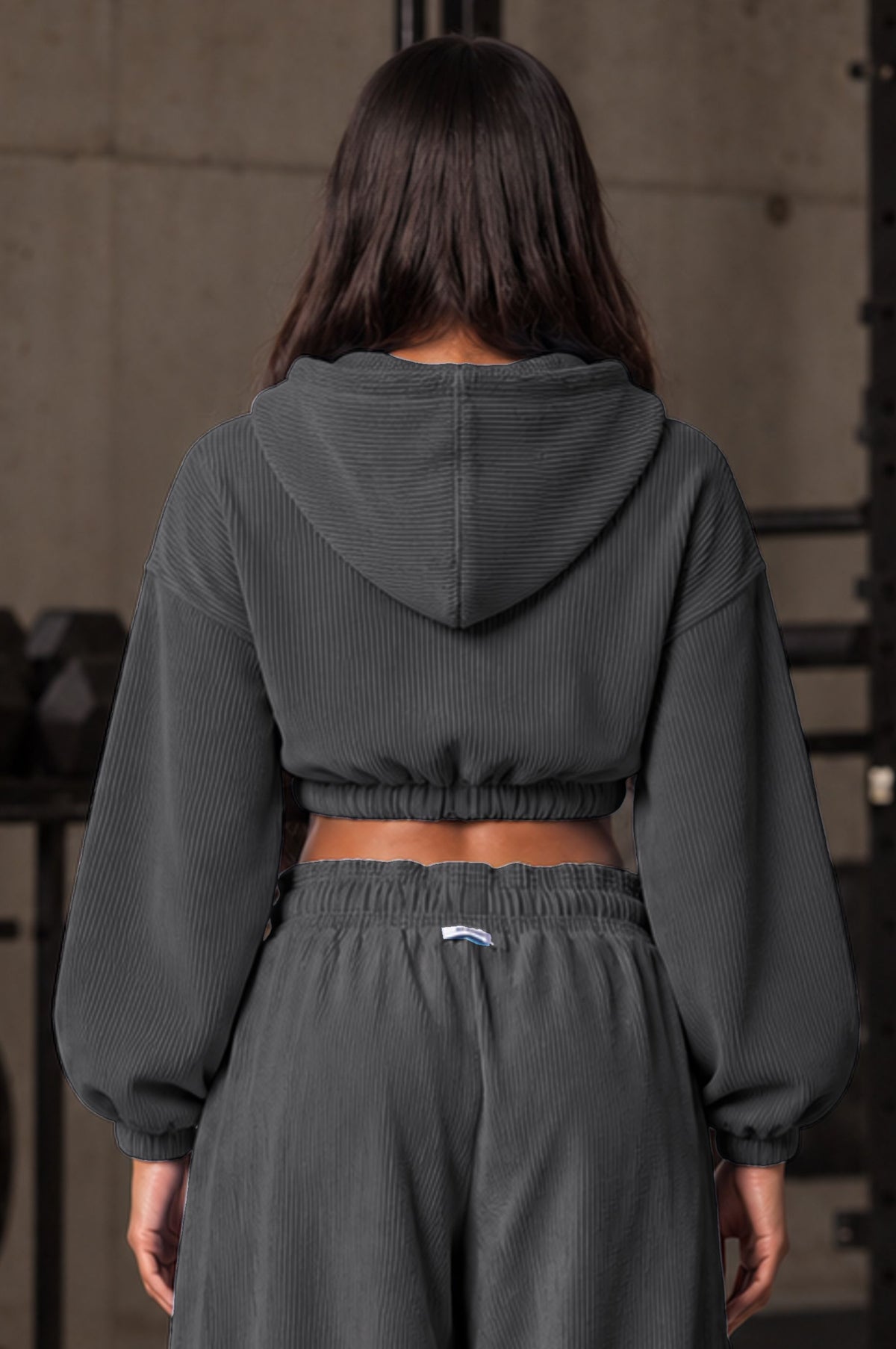 Relentless Metallic Oversized Cropped Hoodie