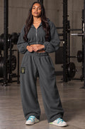 Relentless Metallic Oversized Cropped Hoodie