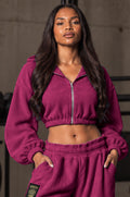 Relentless Metallic Oversized Cropped Hoodie