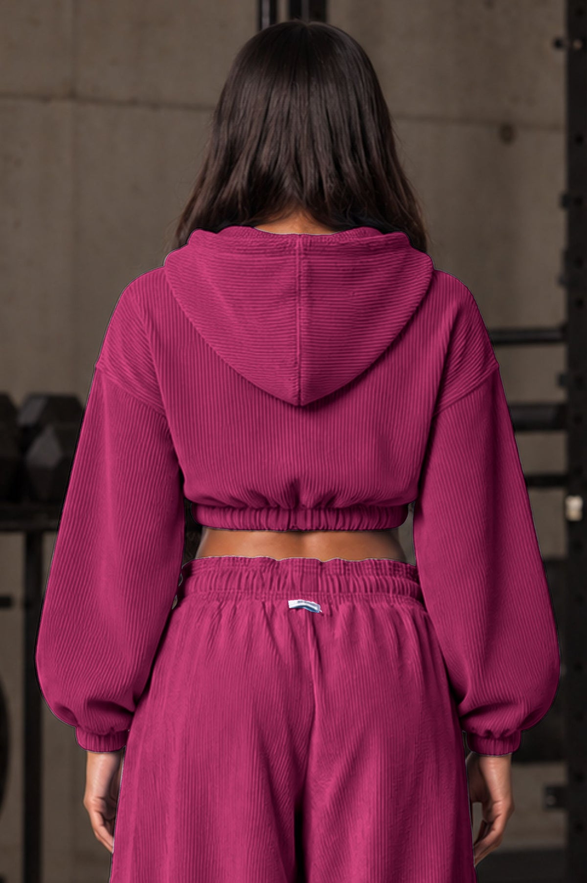 Relentless Metallic Oversized Cropped Hoodie