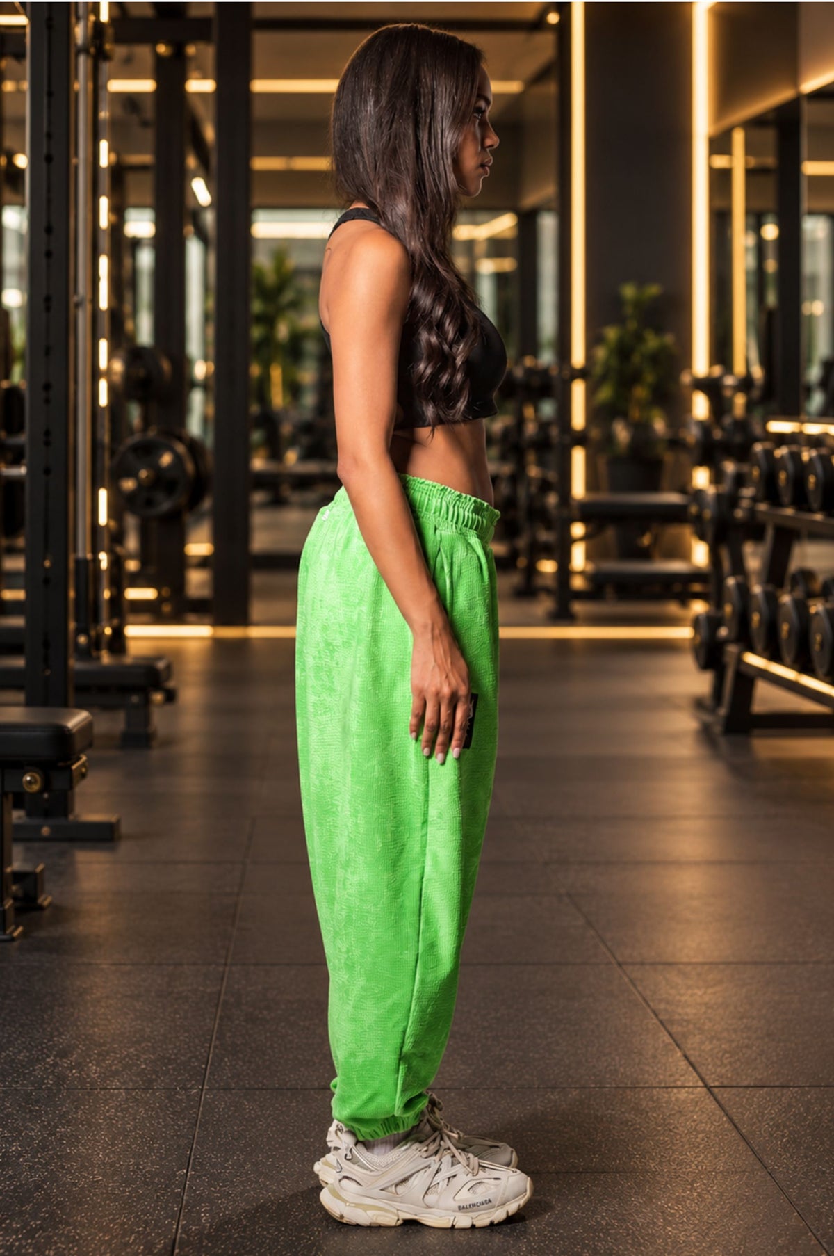 Pantalone Over Velluto W Lime