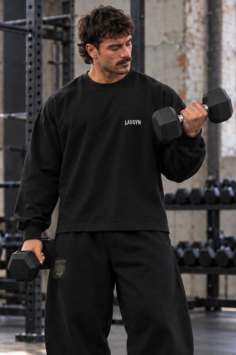 Long Sleeve Over Premium Lasgym Embroidery Blk