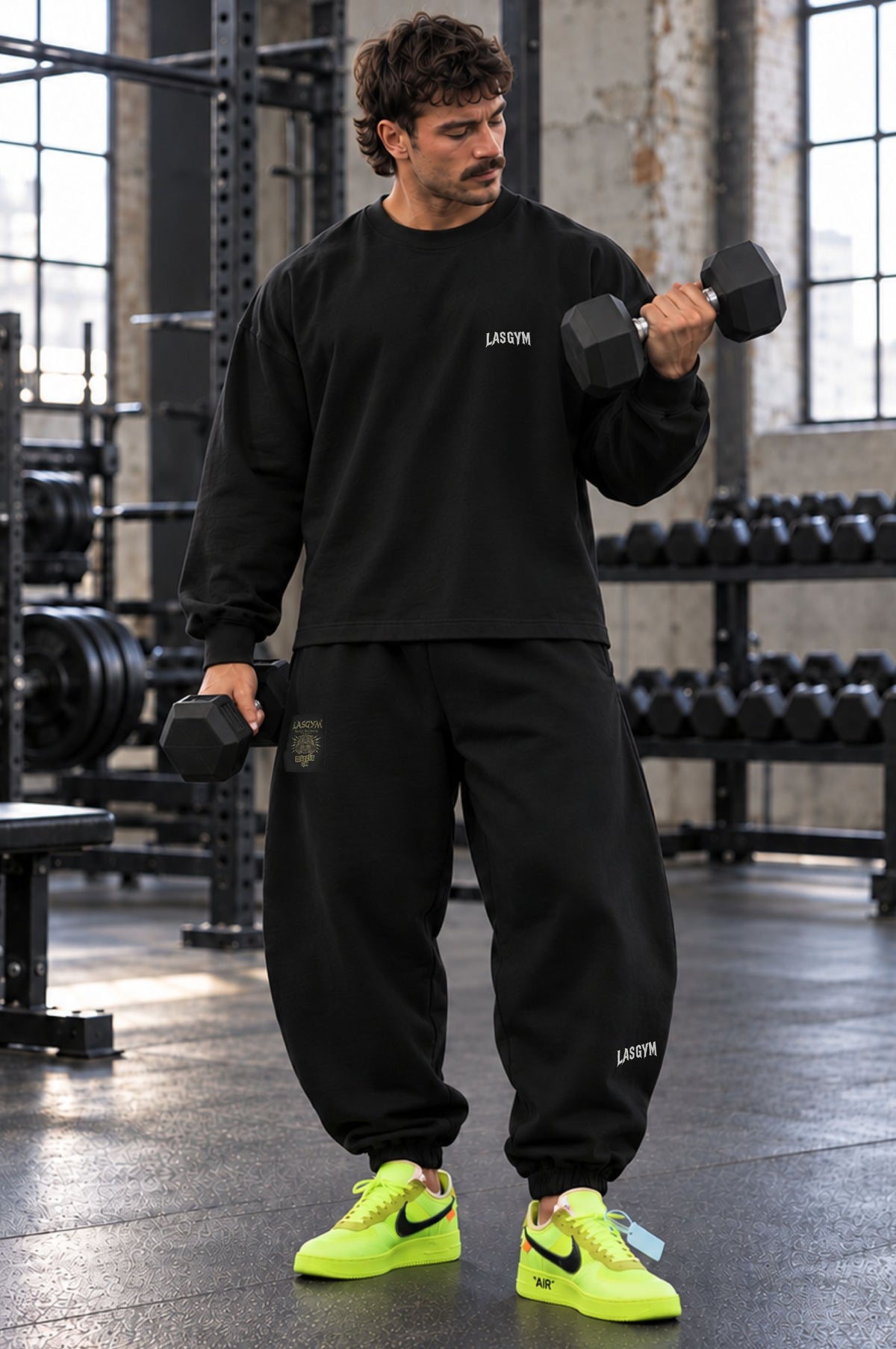 Pantalone Man Premium Lasgym Embroidery Blk