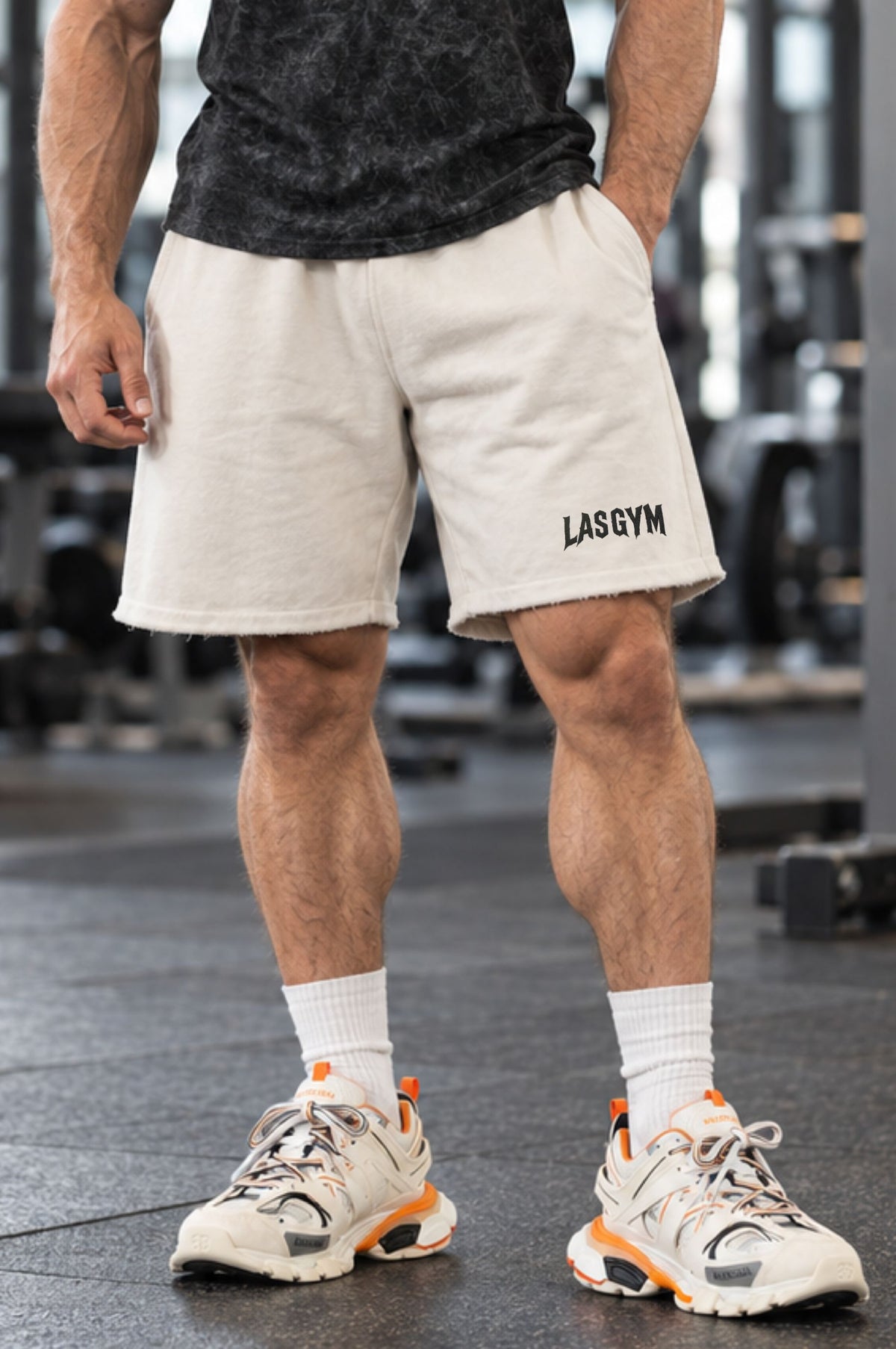 Shorts Over Premium Lasgym Embroidery Delavè