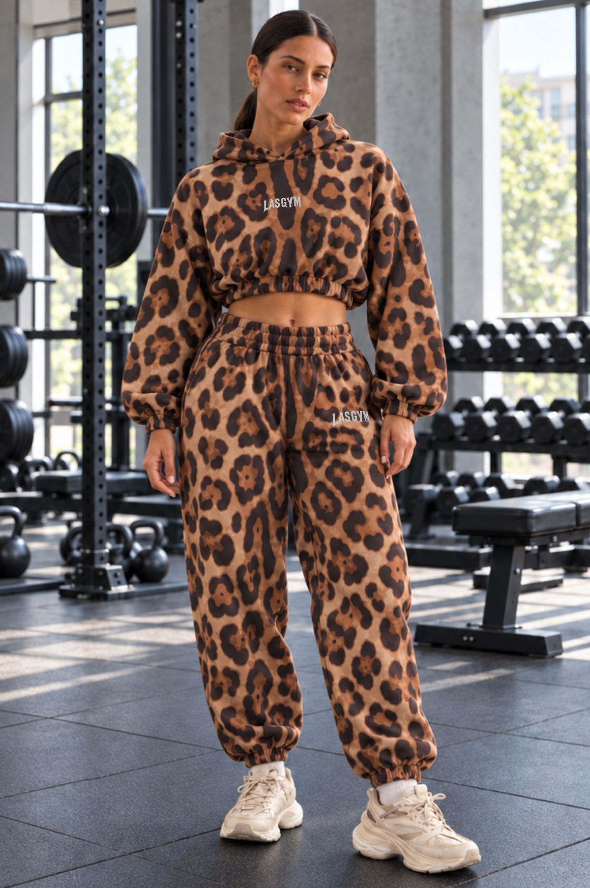 Pantalone Over Felpa Retro Leopard