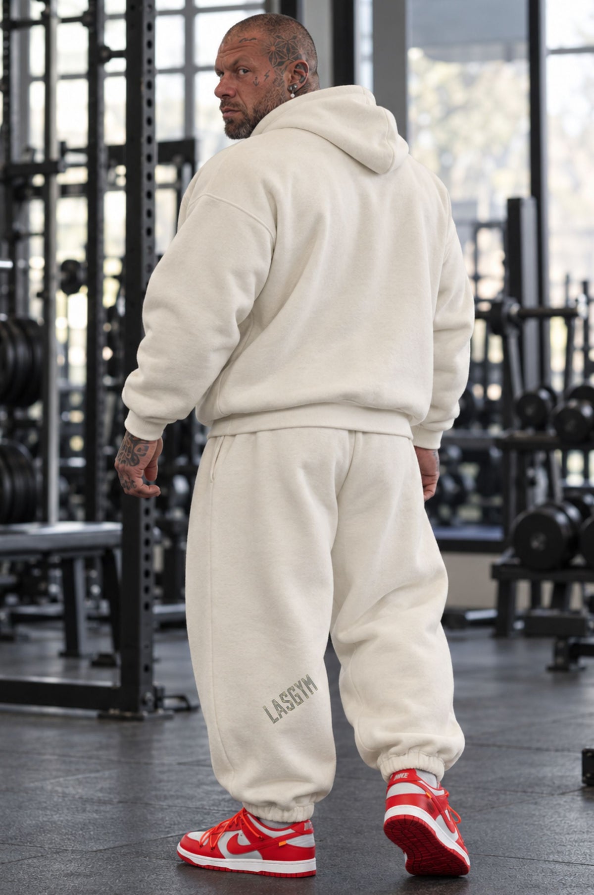 Pantalone Over Man Premium Hustle Oblique Tape Wht