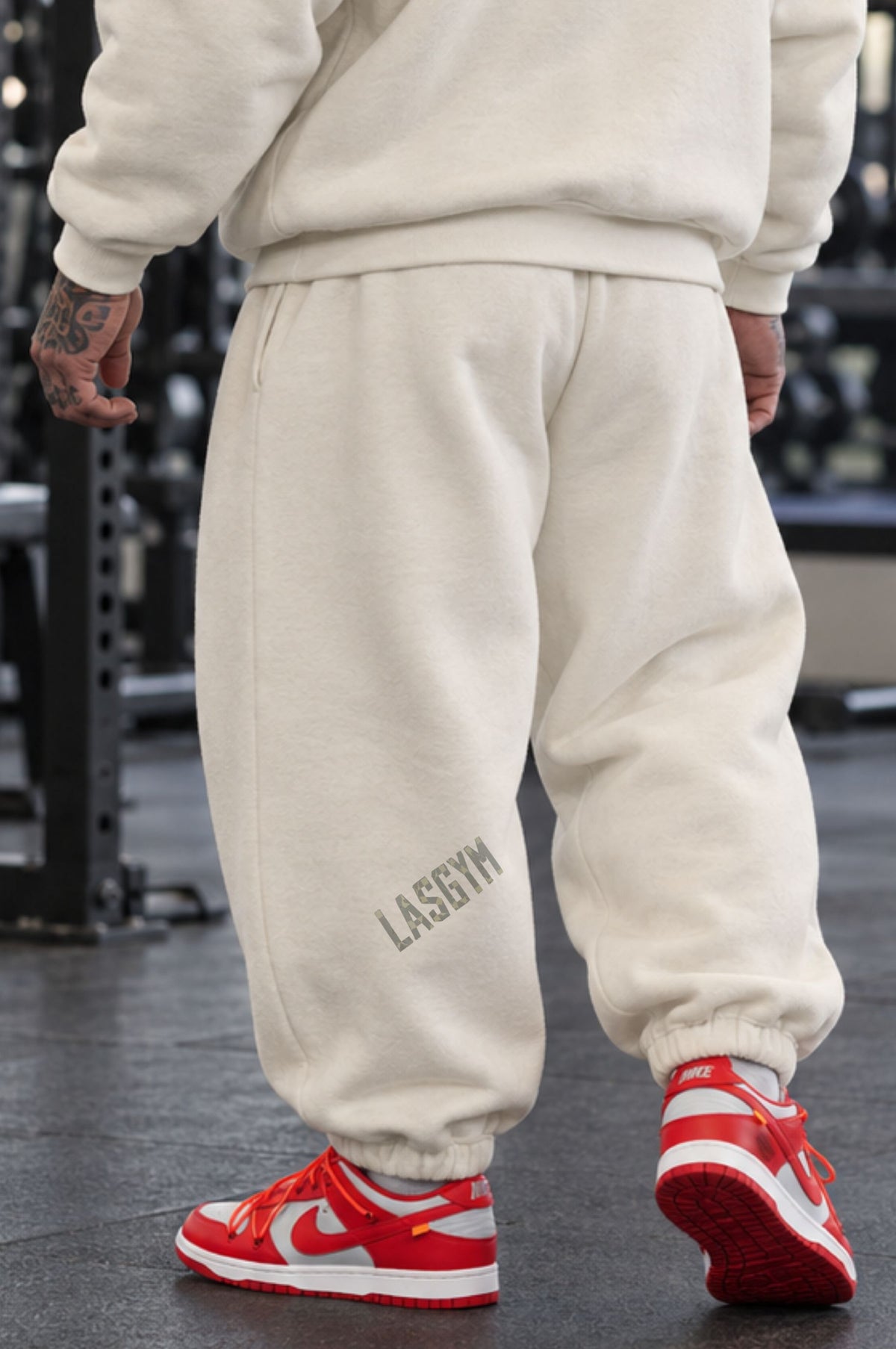 Pantalone Over Man Premium Hustle Oblique Tape Wht